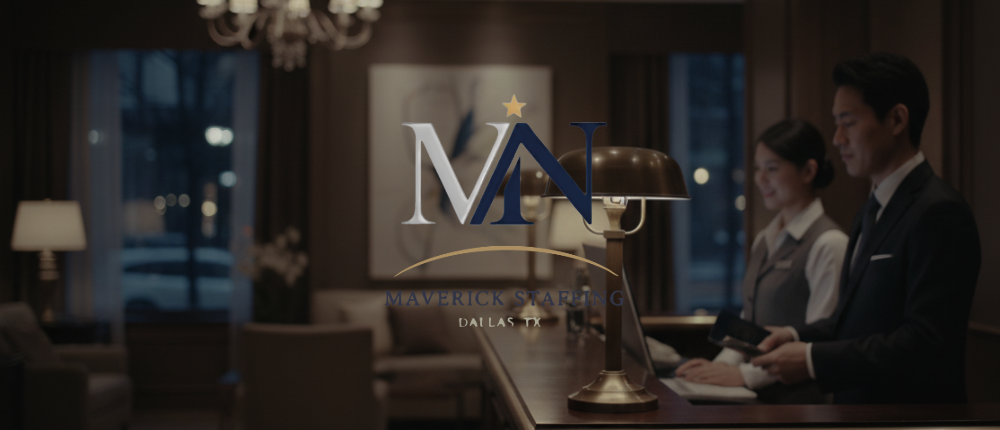Maverick Staffing office reception desk — Dallas, TX